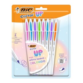 BIC, Bolgrafo de Punto Grueso, Escritura Suave y Fluida, Cristal UP Pastel, Surtido de Colores Pastel, Ideal para Lettering y Notas Creativas, Plumas 