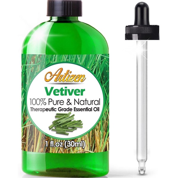 Artizen Vetiver Essential Oil (100% Pure & Natural - UNDILUTED) Therapeutic Grade - Huge 1oz Bottle - Perfect for Aromatherapy, Relaxation, Skin Therapy & More!