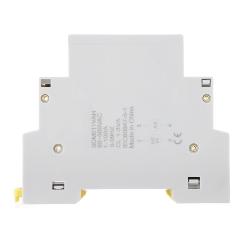 Digital Display Energy Meter Din Rail Mounted Volts Amps Hertz