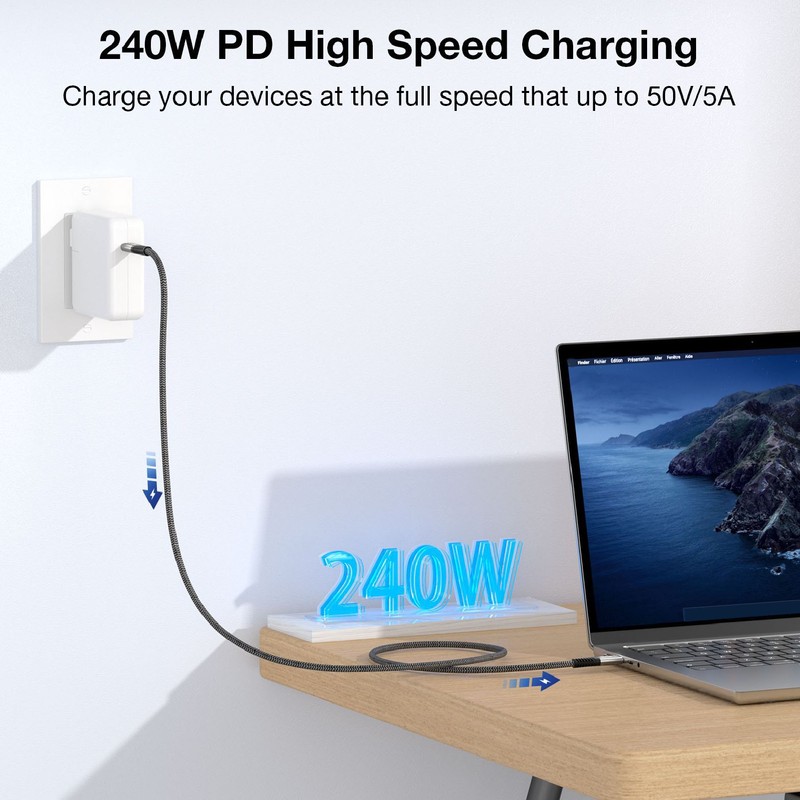 USB C to USB C Cable 20Gbps 240W Fast Charging