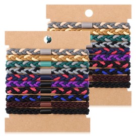 ElevateTech 10pcs Braided Hair Ties Ponytail Holders Hair Ties No Damage Braided Elastics Elastic Hair Ties for Thick Hair for Women