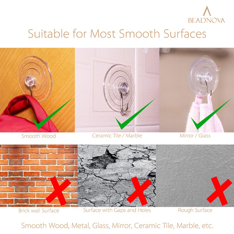 BEADNOVA BEADNOVA Suction Cup Hooks 2.5 Inches Suction Cup Hook