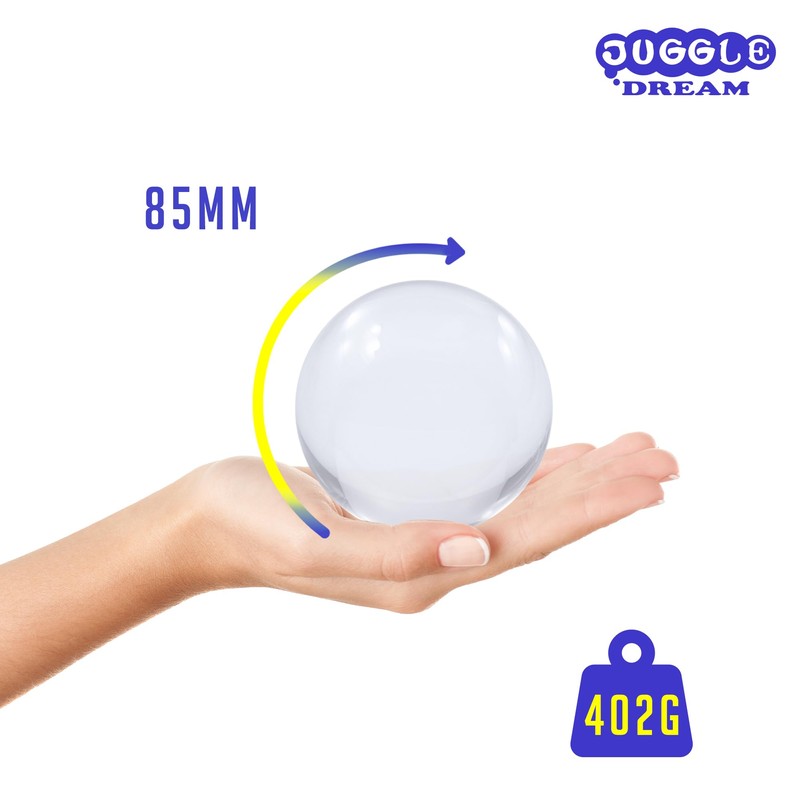 Juggle Dream 85mm Clear Acrylic Contact Juggling Ball - Transparent