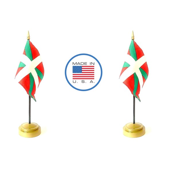 Made in The USA. 2 Basque Lands Rayon 4"x6" Miniature