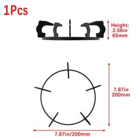 Risbay Cast Iron Gas Stove Wok Rack Wok Stand Support Ring Brackets Milk Pot Wok Support Holder with Five Foot Non-slip for Home Kitchen Gas Stove Cooktop Accessories 7.87Inch,Black