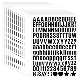 SANPLMG 3040Pcs 20 Sheets Small Letter Number Stickers, 0.5inch Colorful Self-Adhesive Vinyl Waterproof Mailbox Number Stickers,Windows, Doors, Signs, Scrapbook (Black (Boldface Style))