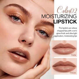 HHLTOH 1Pcs Tinted Lip Balm Moisturizing Lipstick – Waterproof Hydrating Matte Lip Balm for Women, Creamy Natural Color Stain for Dry Lips, Soft Matte Finish with Subtle Scent (#2 Sable)