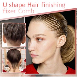 U Shape Hair Finishing Fixer Comb U Shape Hair Finishing Fixer Comb Pins Mini Bangs Holder Styling Tool for Women Girl (6pcs)