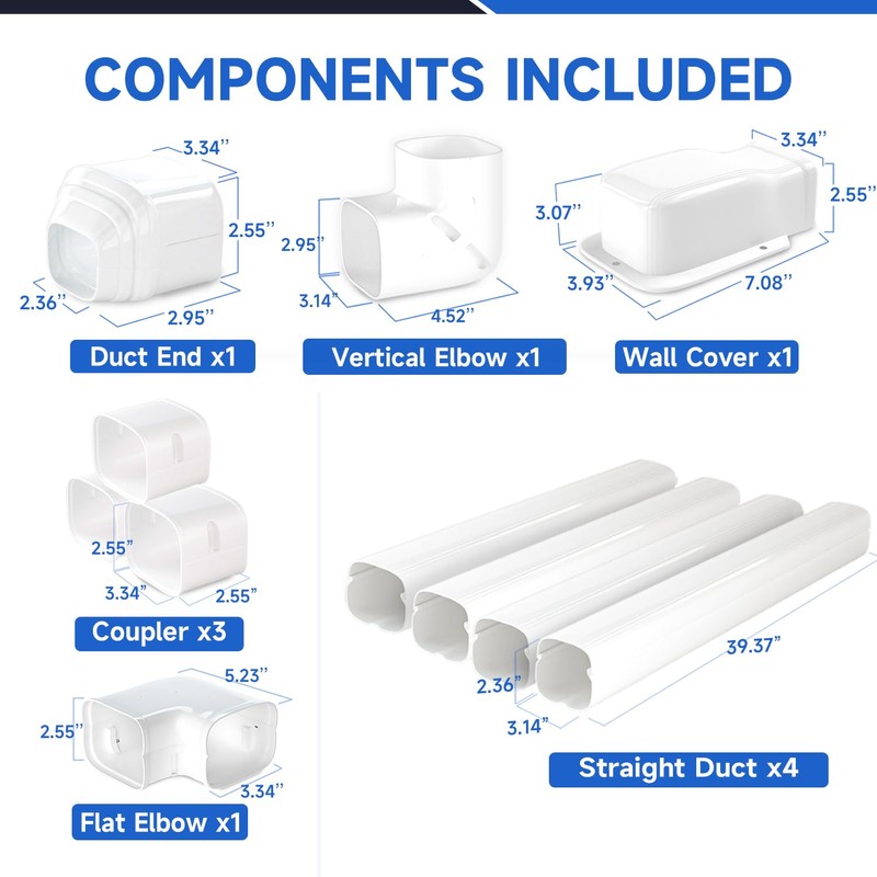 Cestluck 3'' 14 Ft Mini Split Line Set Cover, PVC