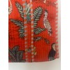 Quilted Cotton Tote Bag, Orange Tropical Safari Print, Striped Handles
