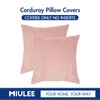 MIULEE Pack of 2, Corduroy Soft Soild Decorative Square Throw