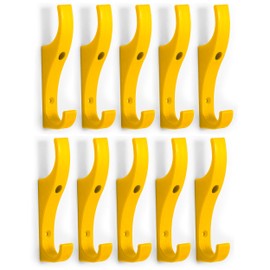Toughook Unbreakable Plastic Safety Coat Hooks 10 Pack (Yellow)
