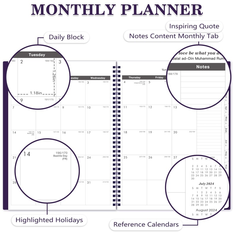 2024-2026 Monthly Planner - Monthly Planner from July 2024- June