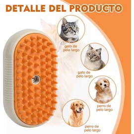 2PCS Steamy Cat Brush,cepillo De Vapor Para Gatos, Cepillo De Vapor Para Gatos 3 En 1, Cepillo De Vapor Para Gatos, Para Eliminar El Pelo Enredado Y Suelto (Morado+Marrón)