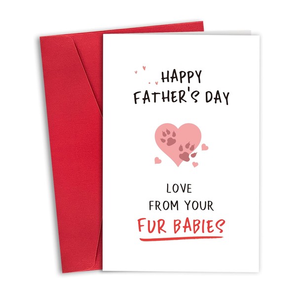 RollupJoy Funny Father’s Day Card from Dog Cat, Cute Fur
