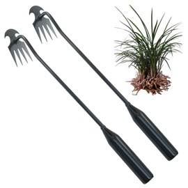 Marvexi 2Pcs Weed Puller Tool Garden Uprooting Weed Pulling Tools, 15.7" Portable Stainless Steel Weeder Tool 4-Claw Manganese Steel Weed Puller for Gardening Backyard Farm