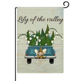 Lily of The Valley Truck Garden Flag 28"x40", Welcome Flag Vertical Double Sided, Outdoor Spring Decoration Farmhouse Small Flag for Yard Lawn Home Decor