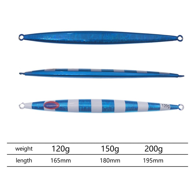 Sinking Fishing Lures, CREOASIS 3pcs 120g/150g/200g Metal Hard Spinner Fish