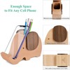 AhfuLife Wooden Elephant Cell Phone Holder/Stand with Pen&Pencil Holder/Pot, Desk