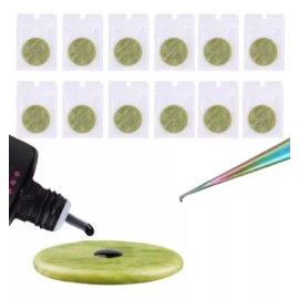 ANYBELA MODA Y BELLEZA 12 Piedras Jade Para Pegamento Extensiones De Pestañas 1x1