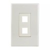 Construct Pro 2-Port Keystone Wall Plate with Screwless Face (Light