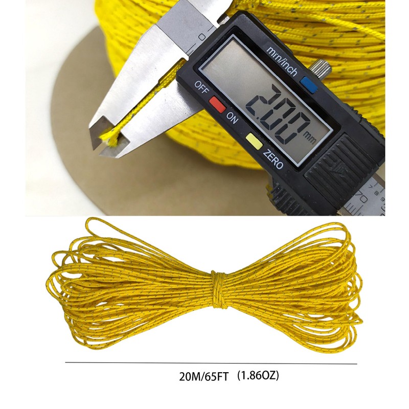 Dyneema Reflective Rope -2mm 400kg Fracture Strain - Suitable for