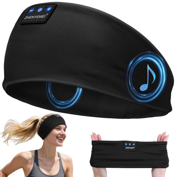 ZHENYEMEI Sleep Headphones Wireless Bluetooth 5.4 Headband, Sports Earphones Sleep