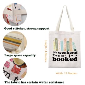 SJM Literature Tote Bag Romantic Fantasy Reading Canvas Bag ACOTAR ACOWAR Gift Throne of Glass Gift For Bookish Bookworm (CA-AllBookedToteS)