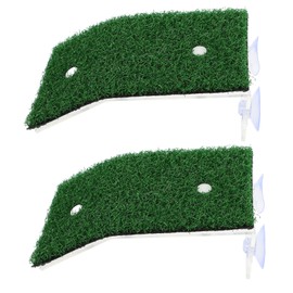 VERDANVERSE Pack of 2 Turtle Sun Platforms with Suction Cups, Abrasion-Resistant Climbing and Sun Places for Aquarium and Terrarium, Grass Look, Suitable for Water Turtles Accessories