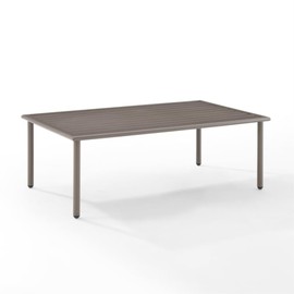 Ergode Cali Bay Outdoor Metal Coffee Table - Light Brown, Sleek Design, Durable Steel, Slatted Top