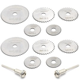 ZUDKSUY 12PCS HSS Circular Wood Cutting Saw Blade Discs with 2pcs 1/8" Shank Extension Rod Fit for Most Power Die Grinders or Rotary Tools