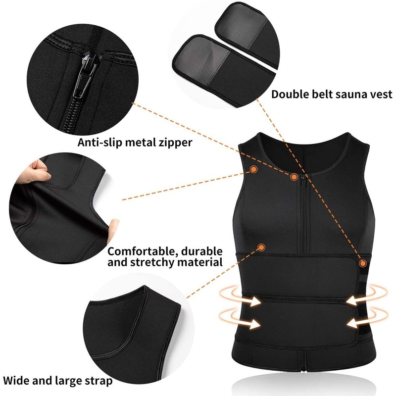 MISS MOLY Sauna Waist Trainer Vest for Men Neoprene Sauna
