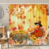 Viajar Thanksgiving Turkey Shower Curtain, Farmhouse Pumpkin Fall Autumn Harvest