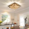 Modern Crystal Chandelier Five Rings LED Crystal Ceiling Light Flush