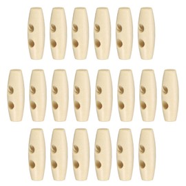HARFINGTON 20pcs Wooden Toggle Buttons 30mm / 1.2" Wood Olive Sewing Buttons 2-Hole Wood Horn Oval Buttons Sewing Accessories for Coat Sweaters Clothing DIY Craft, Natural Color
