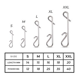 AMZfishing® 20 x Knotless Connectors Fishing Size S-XXL Knotless Line Connectors Fishing Accessories No Knot Connector Fishing Swivels Fishing Accessories Fishing Accessories