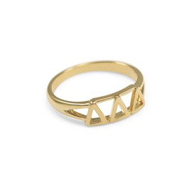 The Collegiate Standard Delta Delta Delta 14k Gold Plated Sorority Ring with Greek letters