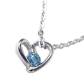 SV Natural buru-topa-zunekkuresu・pendanto Popular Heart Motif 12148 [Birthstone November] [Jewelry]