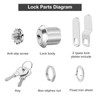 Cabinet Locks with Keys, 5/8" Long Cam Locked keyed Alike,