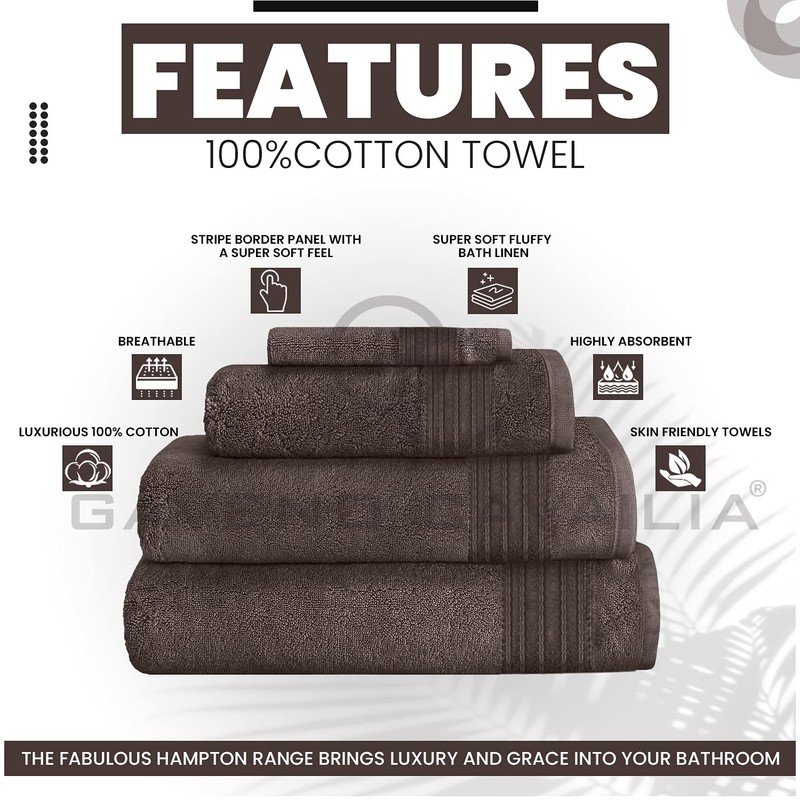 Gaveno Cavailia 100% Natural Cotton Thick Absorbent 450 GSM Hampton