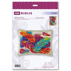 RIOLIS Counted Cross Stitch Cushion Kit 15.75"X11.75"-Feathers (10 Count)