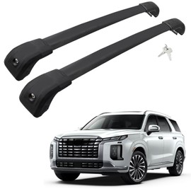 Car Roof Rack Cross Bars Compatible with 2019-2023 Hyundai Palisade SE SEL XRT (Fit for Flush Side Rails), Aluminum Lockable Roof Cross Bars for Kayak Bike Rooftop Cargo Carrier Bag Basket Luggage