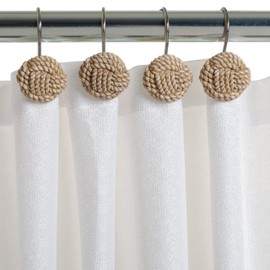 Zenna Home Shower Curtain Hooks Seaside Serenity Bath Accessories, Off-White