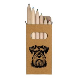 Azeeda 6 x 'Giant Schnauzer' Short 85mm Pencils/Coloured Pencil Set (PE00067464)