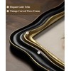 Afuly Black 5x7 Picture Frame Vintage Gold Wavy Resin Photo