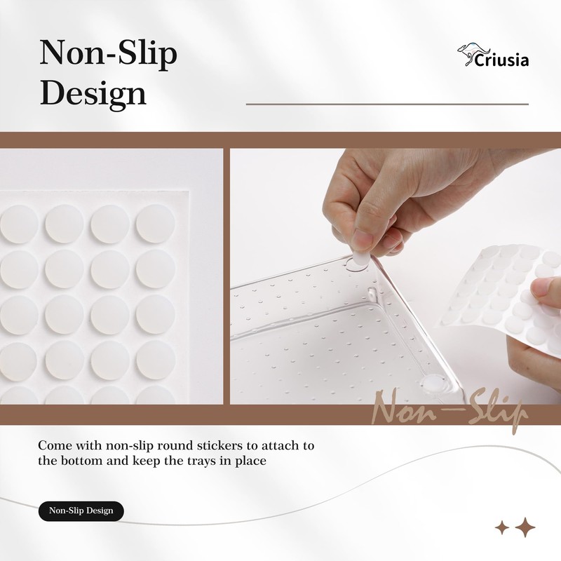 Criusia Clear Drawer Organizer 7 PCS - 5 Large Size