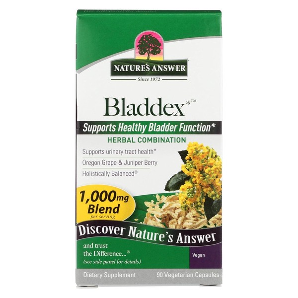Nature's Answer Bladdex Bladder Support Supplement 1000mg 90-Capsules | Natural Bladder Support | Supports Urinary Tract | Promotes Bladder Regulation | Gluten-Free, Non-GMO, Vegan | Single Count