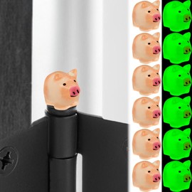 Luminous Pig Hinge Heads Decorative Topper Set of 6 - Glow in The Dark Magnetic Hinge Head Toppers - Whimsical Animals Door Hinge Head Home Decoration