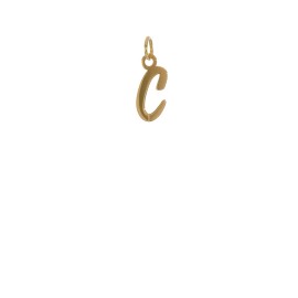 Unbranded 14K Yellow Gold Slanted Block Letter C Initial Charm