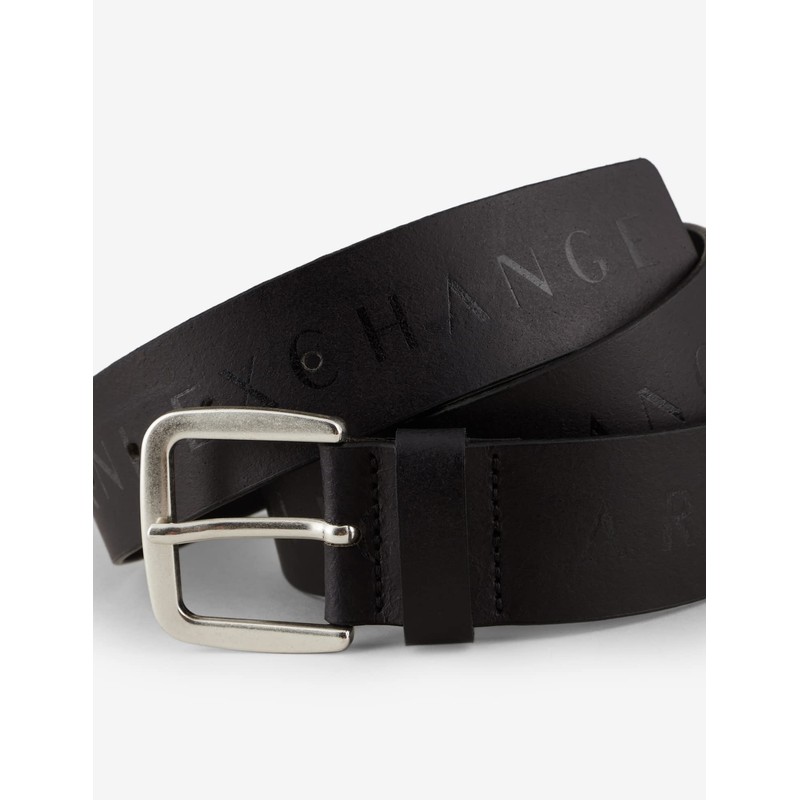 Armani Exchange Men's Belt with Logo Print Belt, black
